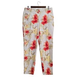 Talbots The Weekend Chino Floral Mid-Rise Ankle Pants Sz 8